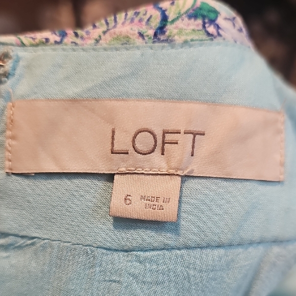 LOFT Asymmetrical Dress in Blue Floral - Picture 5 of 6